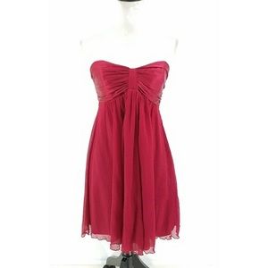 Express Red Chidffon Strapless Dress